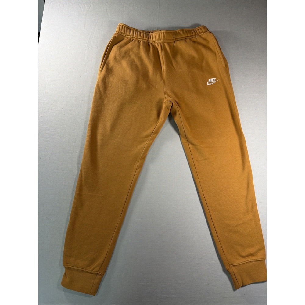Nike Club Fleece Jogger Sweatpants Medium Golden Yellow Athleisure Casual
